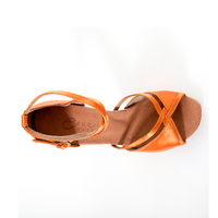 Linked Bow Shape Latin dance shoes with satin upper