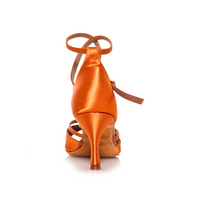 Linked Bow Shape Latin dance shoes with satin upper