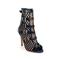 Riley fishnet dance boots with buckle straps