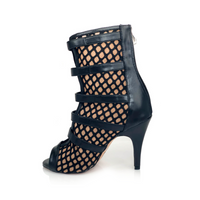 Riley fishnet dance boots with buckle straps