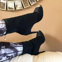 Shabina Solid Color Stretch Latin Dance Booties