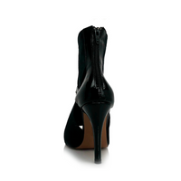 Vegan black suede Latin dance boots with street sole