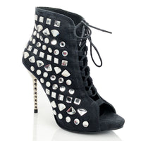 Diamantina Crystal Ankle Boots – Womens Latin Dance Shoes with Heels