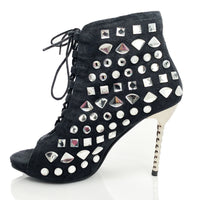 Diamantina Crystal Ankle Boots – Womens Latin Dance Shoes with Heels