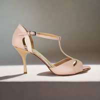 Biscotti - Nude Leather T-Strap Tango Shoes