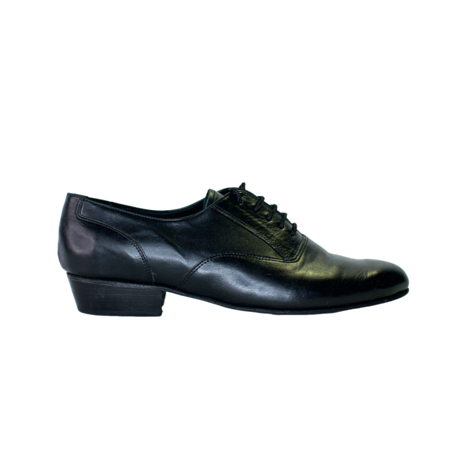 Pure Black - Classic Leather Mens Tango Shoes