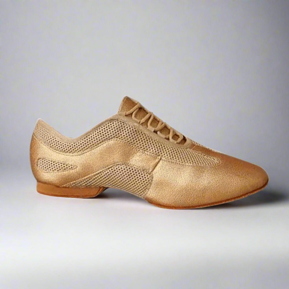 Practice Soft Shoe - Gold 1/2" heel - Ballroom Jazz Latin (Suede Sole)