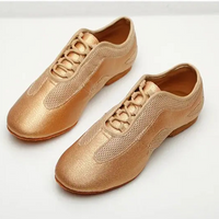 Practice Soft Shoe - Gold 1/2" heel - Ballroom Jazz Latin (Suede Sole)