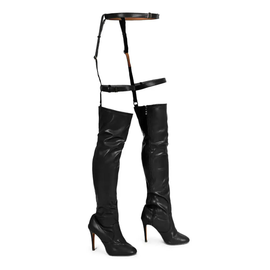 Belted thigh boots sales
