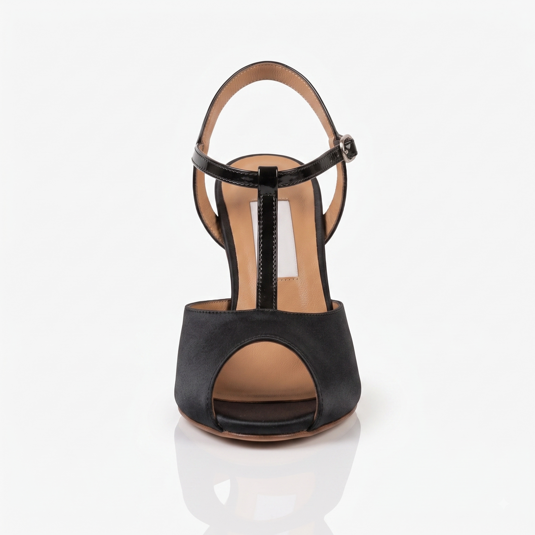 Comme il Faut Black Satin - T-strap Argentine Tango Shoes