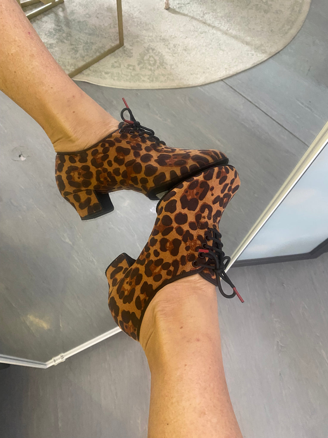 Flex Leopard Print Split Sole Practice Teacher Dance Shoes (Suede Sole)