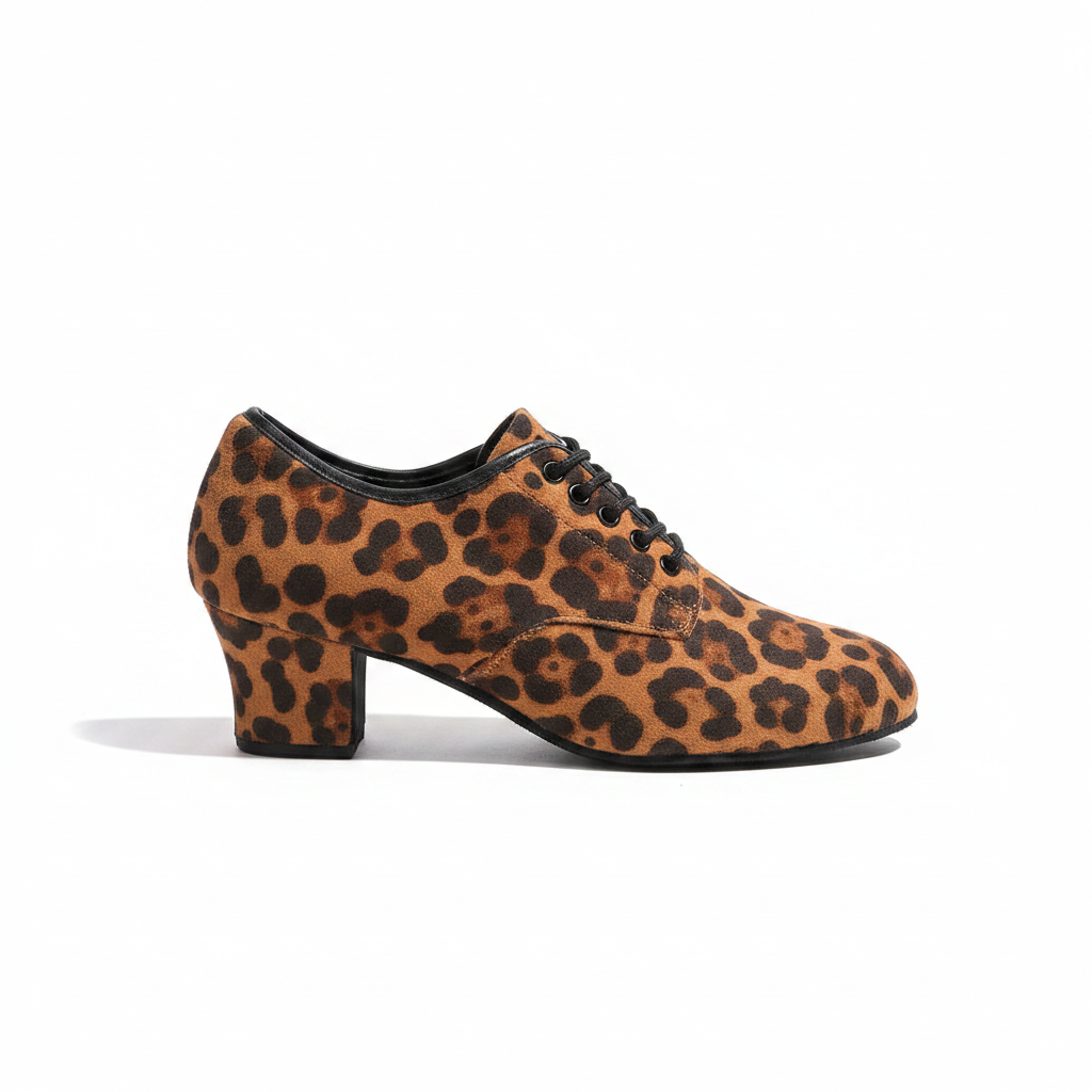 Flex Leopard Print Split Sole Practice Teacher Dance Shoes (Suede Sole)