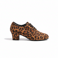 Flex Leopard Print Split Sole Practice Teacher Dance Shoes (Suede Sole)
