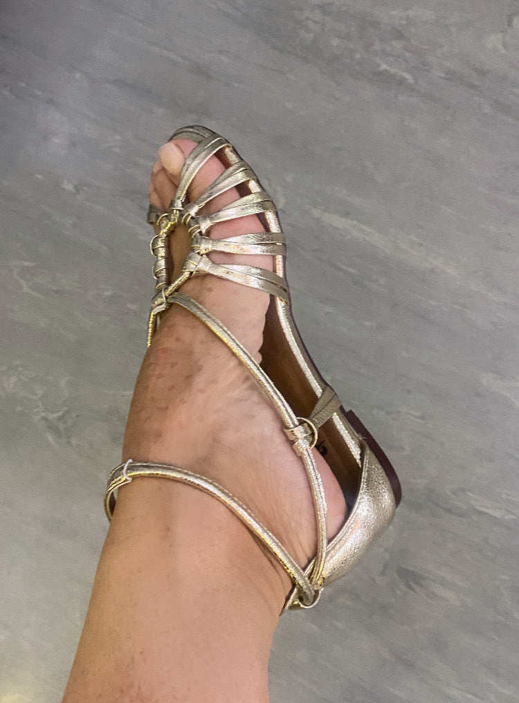 Grace Gold dance sandal on the foot