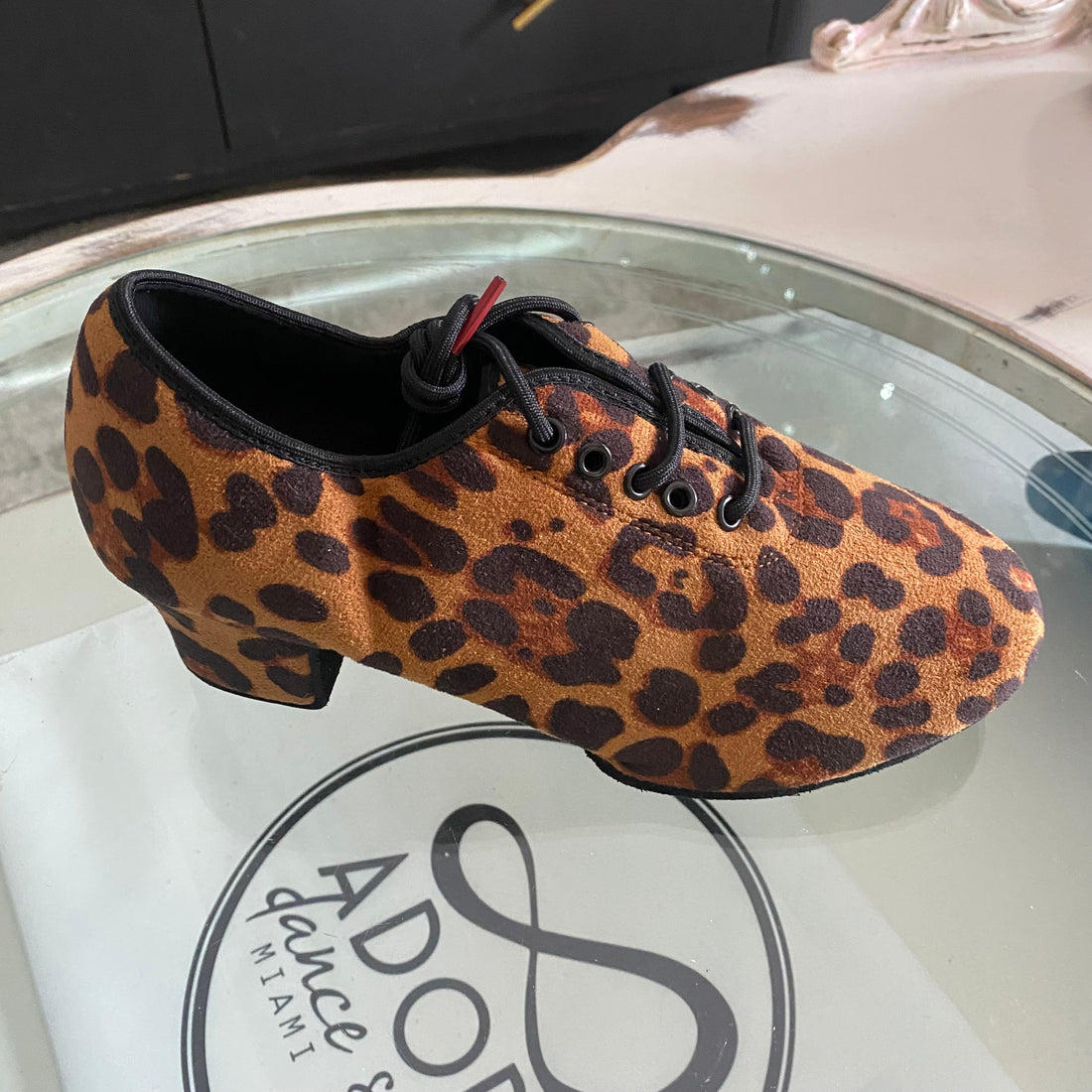 Flex Leopard Print Split Sole Practice Teacher Dance Shoes (Suede Sole)