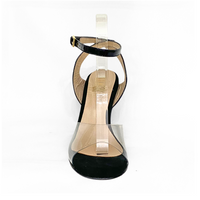 Milonguera - Acrylic and Black Patent & Glitter Tango Dance Shoes (Leather Sole)