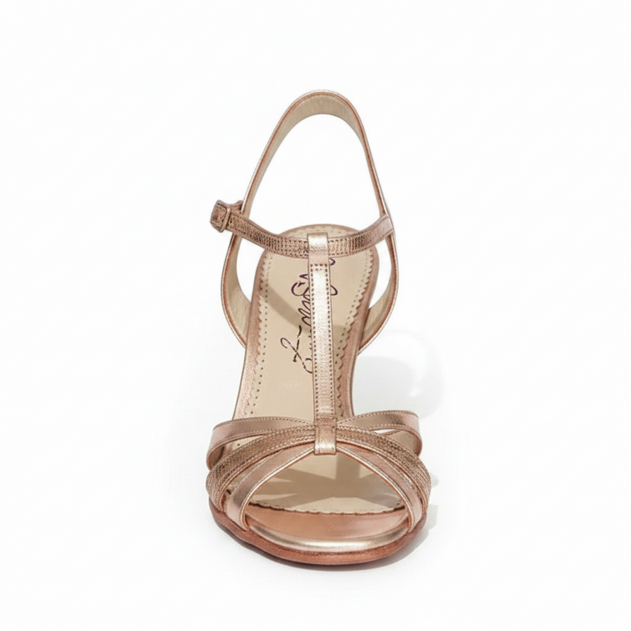 NEO Tango Shoes | Copper Snake Argentine Heels with T-Strap