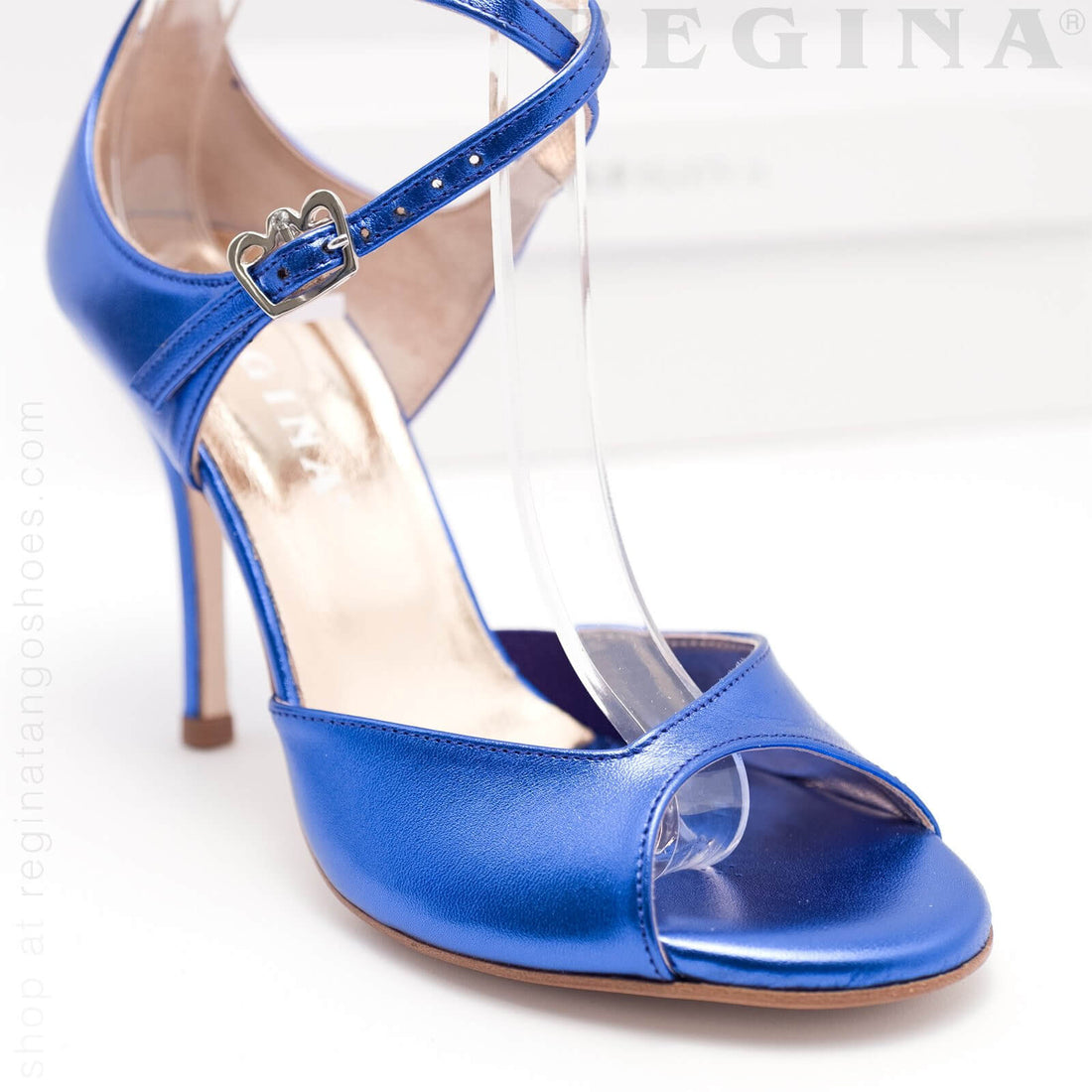Buenos Aires- Shimmery Blue Tango Shoes Leather Sole