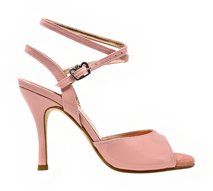 Nizza Twins - Peachy Pink Patent Leather Tango Shoes Leather Sole