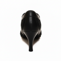 Practice 3" Straight Heel, Closed Wide Toe - Black Mesh & Leather Dance Shoes