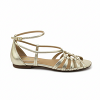 Flat dance sandal in gold