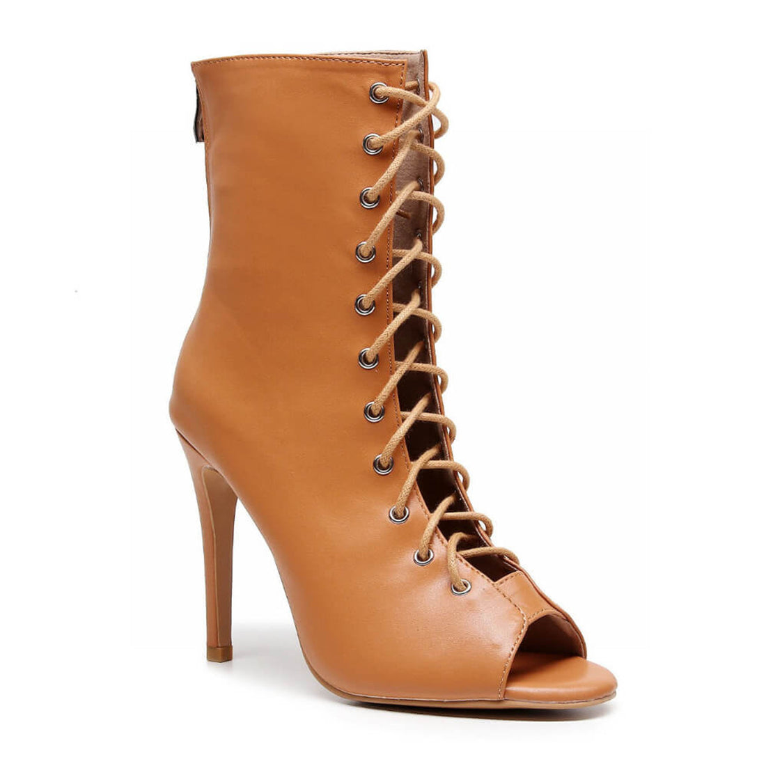 Sofiya True Nudes - Shade 4 Open Toe Cut Out Dance Bootie (Street Sole)