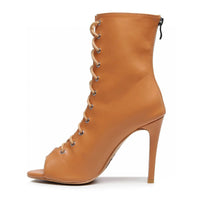 Sofiya True Nudes - Shade 4 Open Toe Cut Out Dance Bootie (Street Sole)