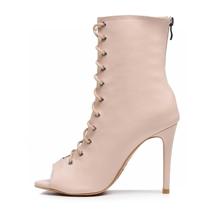 Sofiya True Nudes - Shade 2 Open Toe Cut Out Dance Bootie (Street Sole)
