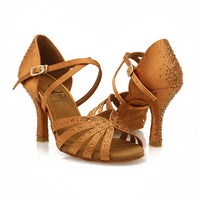 Starry Brown Premier Flexible Sole Salsa Ballroom Latin Dance Shoes