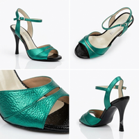 Emerald green leather tango shoes limited