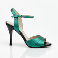 Emerald green leather tango shoes limited