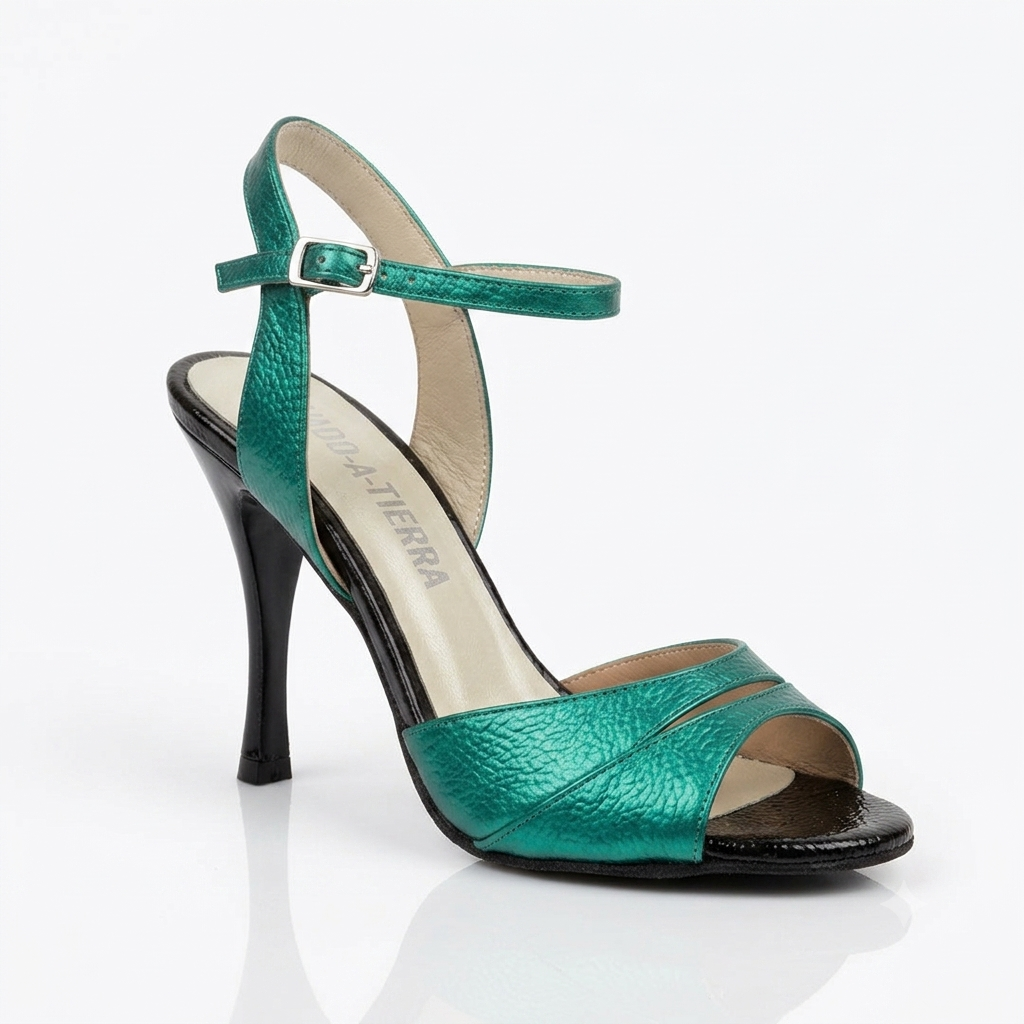 Emerald green leather tango shoes limited