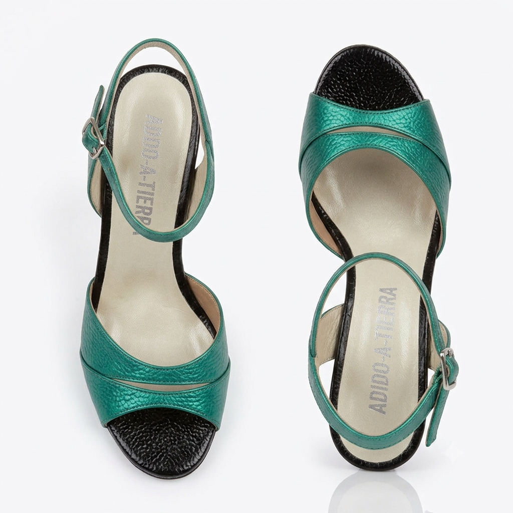 Emerald green leather tango shoes limited