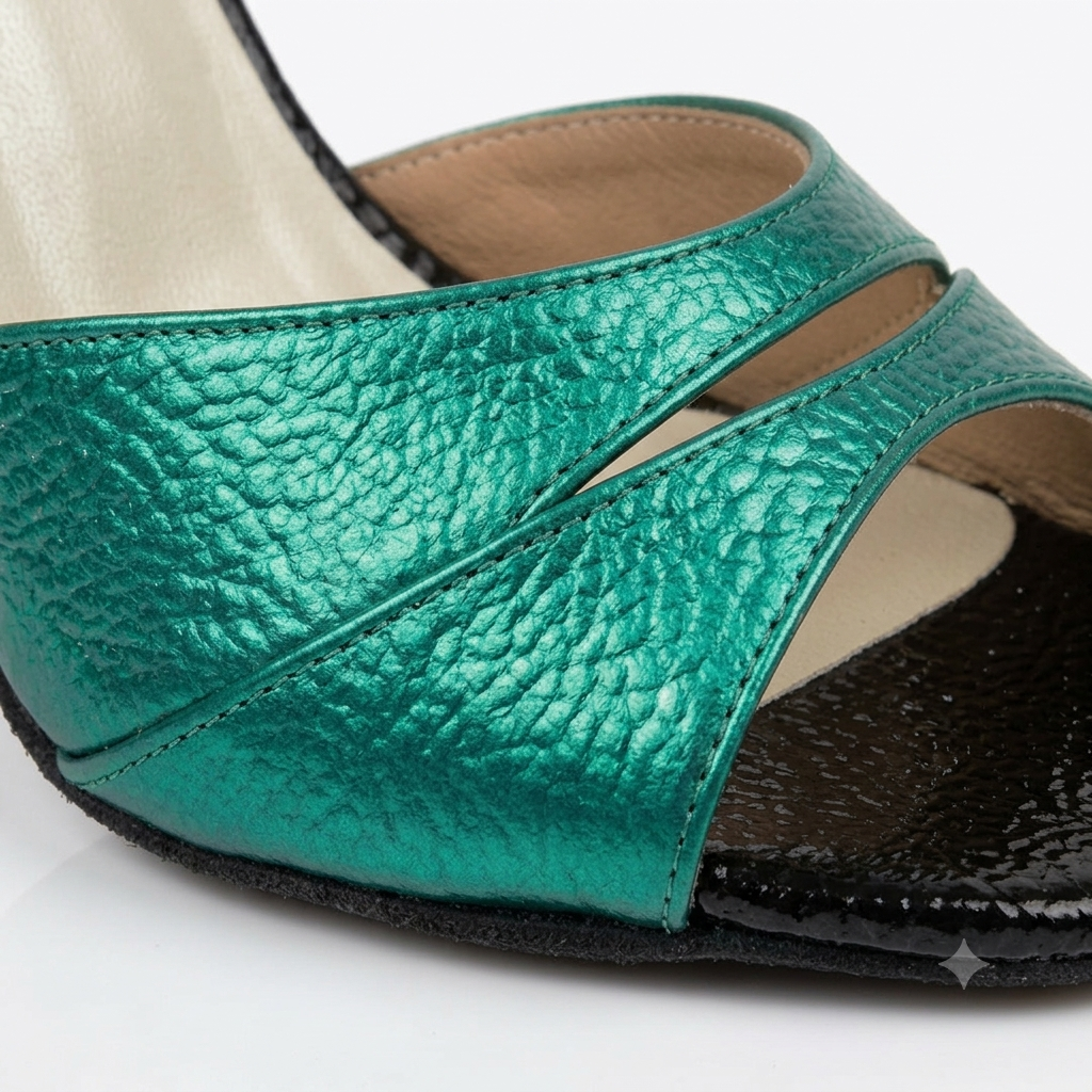 Emerald green leather tango shoes limited