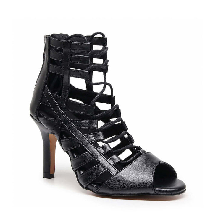 Vegan strappy lace-up Latin dance shoes