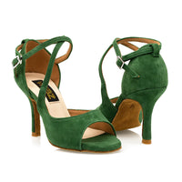 Asher Green Suede 3.5" Women's Tango and Latin Dance Shoes