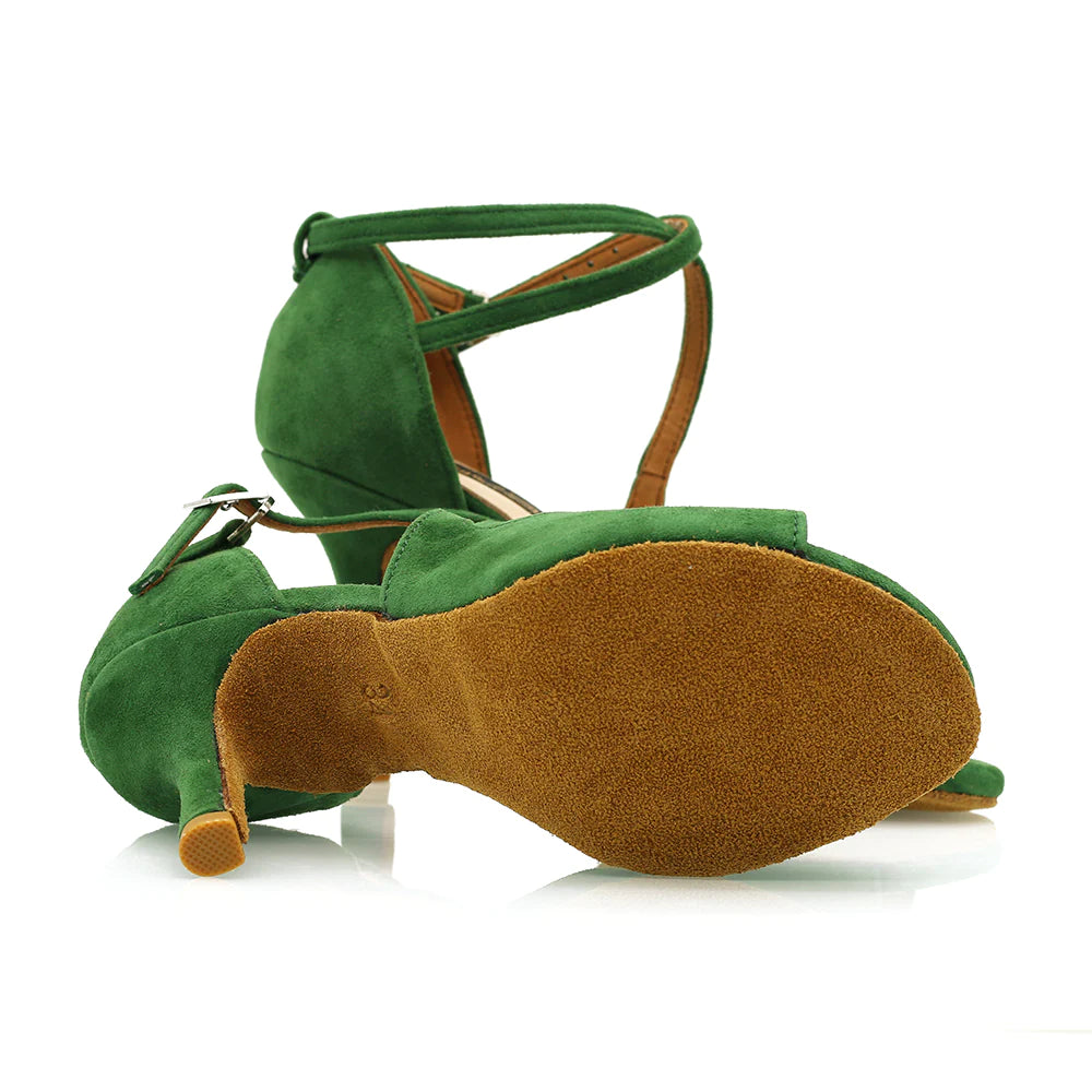 Asher - Green Suede 3.5" Women's Tango and Latin Dance Shoes