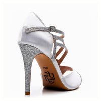 Alejate - Silver Bridal Strappy Latin Dance Shoe (Street Sole)