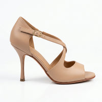 Beige Leather X-strap NEO Tango Argentine Shoes