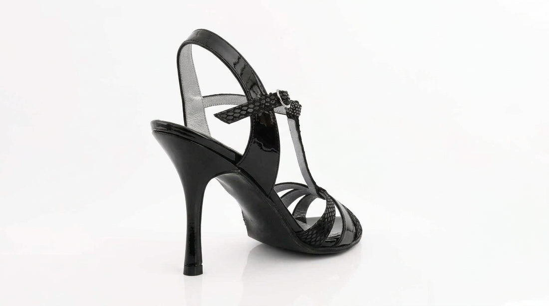 NEO Black Patent and Snake T-strap Argentine Tango Shoes – Adore