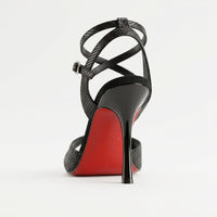 Black Suede and Snake NEO Argentine Tango Shoes