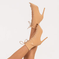 Sofiya True Nudes - Shade 3 Open Toe Cut Out Dance Bootie (Street Sole)