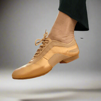 Practice Soft Shoe - Gold 1/2" heel - Ballroom Jazz Latin (Suede Sole)