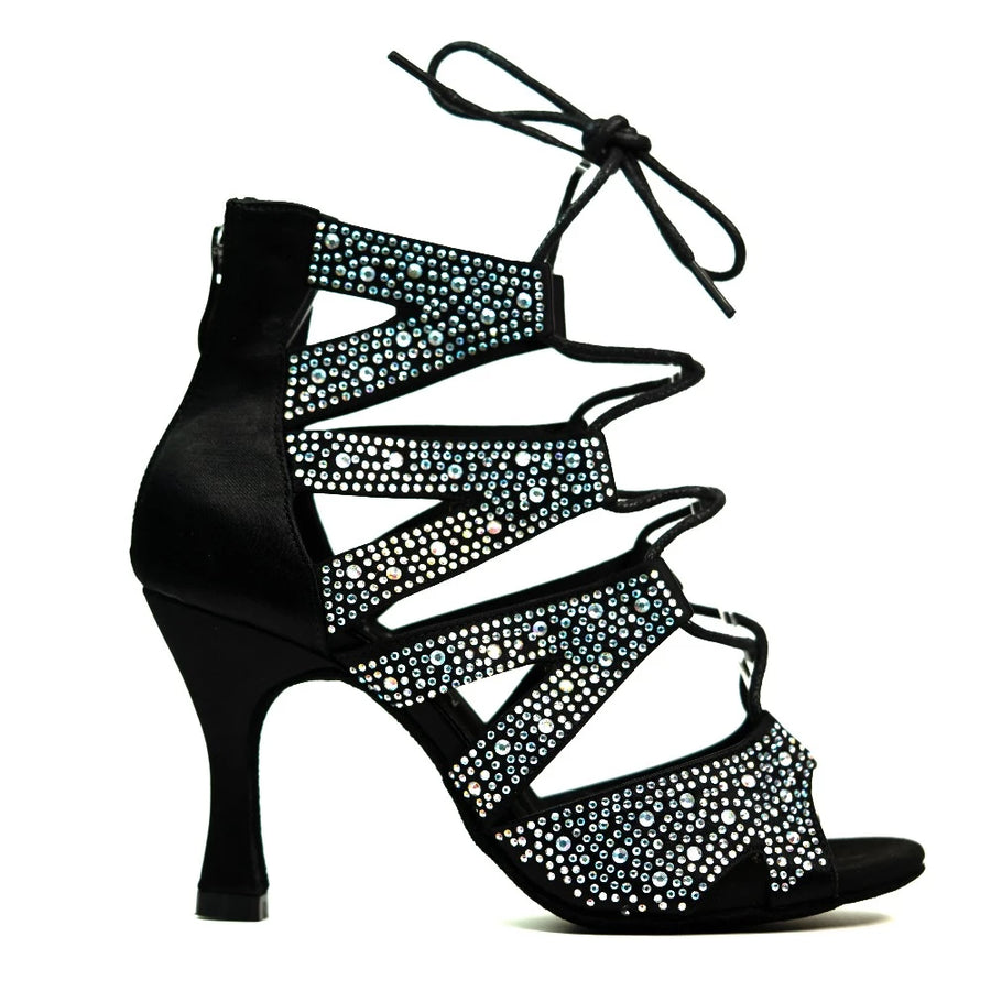 Selena Adjustable Crystal Bootie - Stylish Latin dance shoes