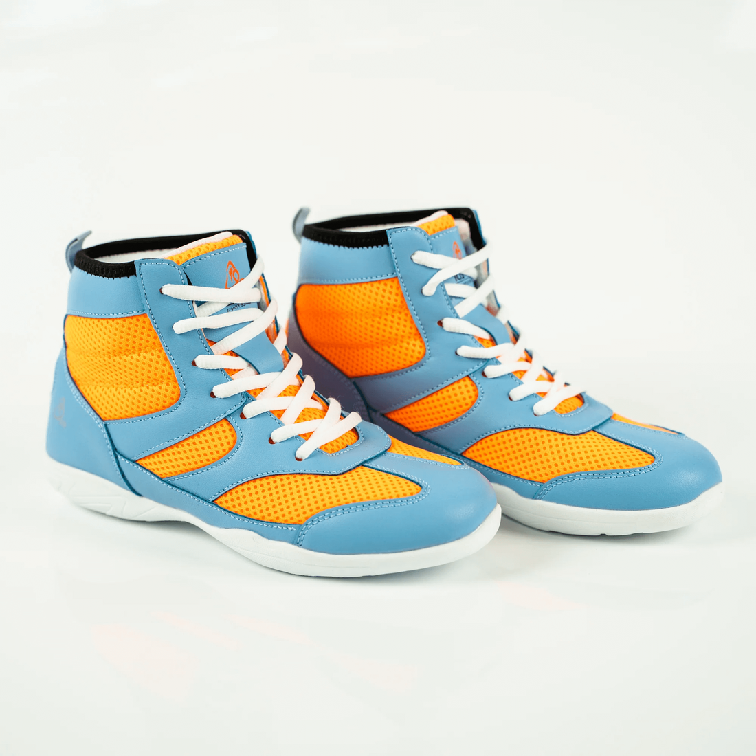 Vigor hi top unisex dance sneaker blue & orange retro