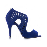 Camila - Faux Suede Open Toe Cutout Stiletto Dance Shoes (Street Sole)