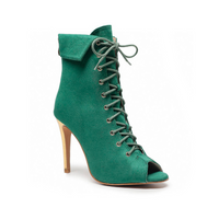 Empower - Green Suede with Metallic Gold Ankle Dance Boots (Street Sole)