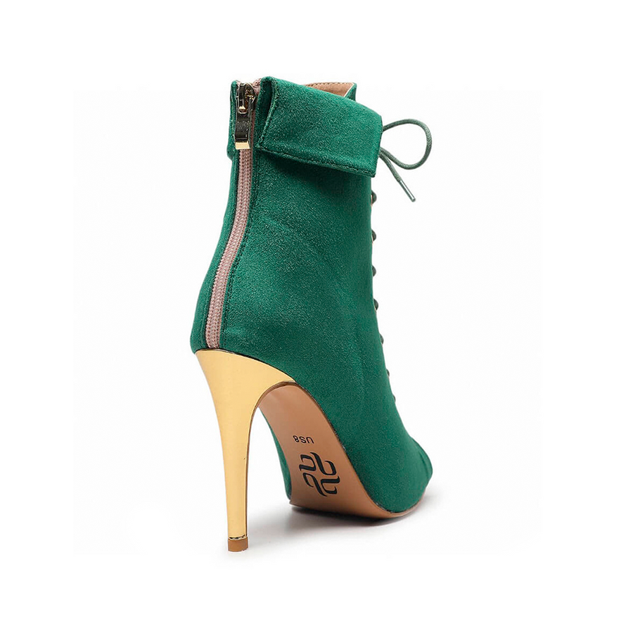 Empower Green Suede with Metallic Gold Ankle Dance Boots Street Sol Adore Dance Shoes