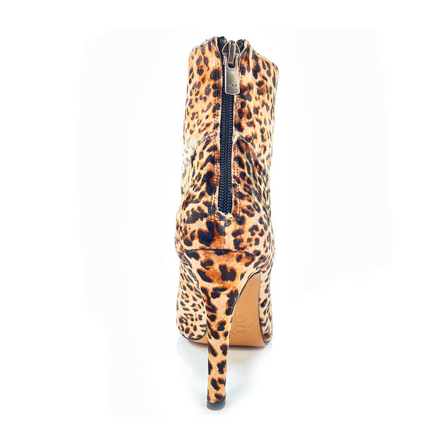 Larrizza - Furry Leopard Print Dance Booties (Street Sole)