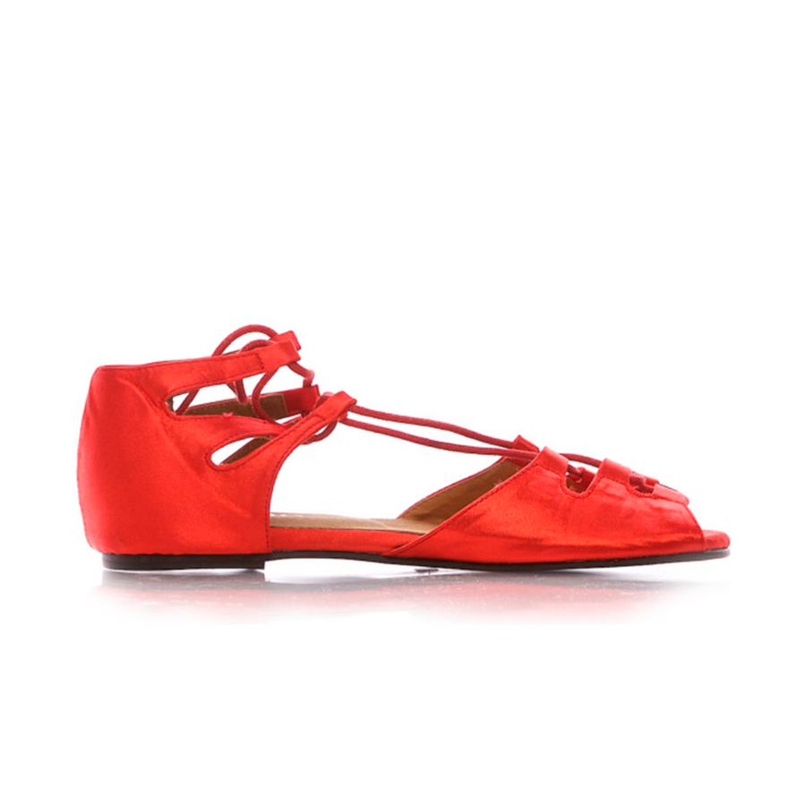 Legato - Adjustable Lace Up Flat Sandals (Street Sole)
